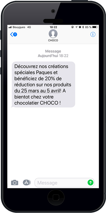 Utilisez le sms marketing pour promouvoir vos créations en chocolat à Pâques