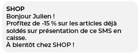 Exemple de SMS pour les soldes SMSFactor