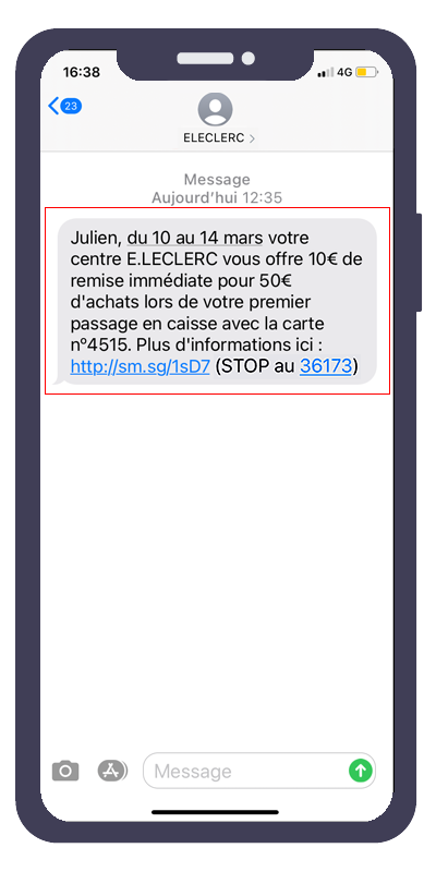 exemple de modèle SMS