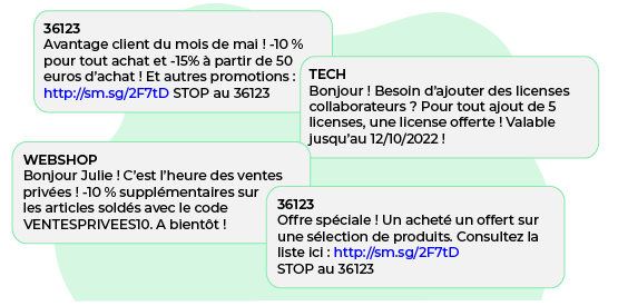 exemples de sms promotionnels