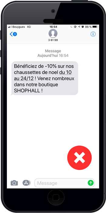 Exemple d'un mauvais sms de noel