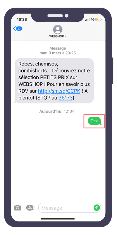 exemple de réponse SMS