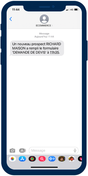 exemple de message envoyé à un nouveau prospect